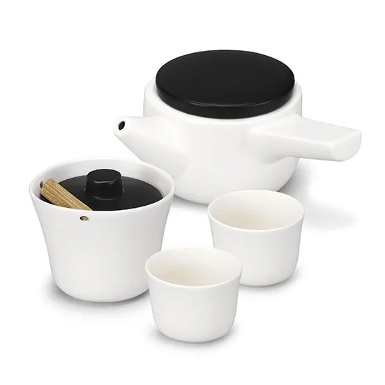 Zestaw do herbaty (biało-czarny) Evo-Song PO: