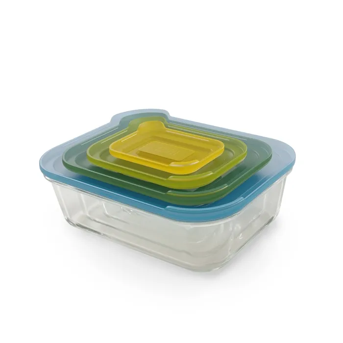Komplet 4 szklanych pojemników Nest Glass Joseph Joseph