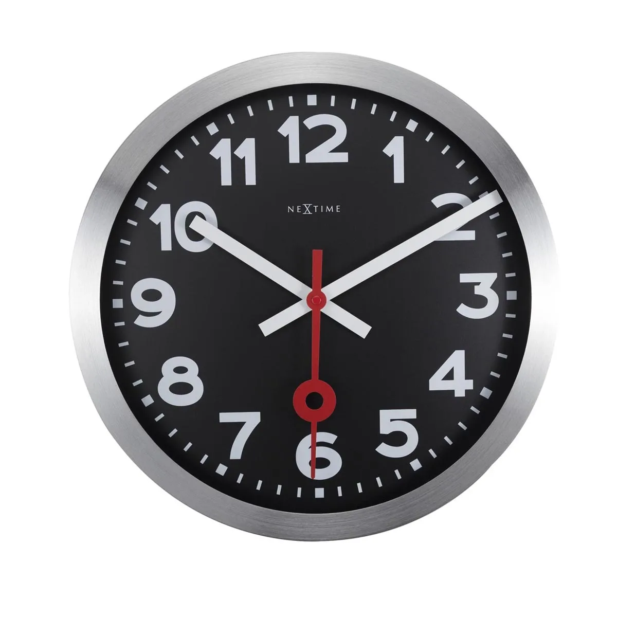 Zegar ścienny z cyframi (czarny, 35 cm) Station Nextime