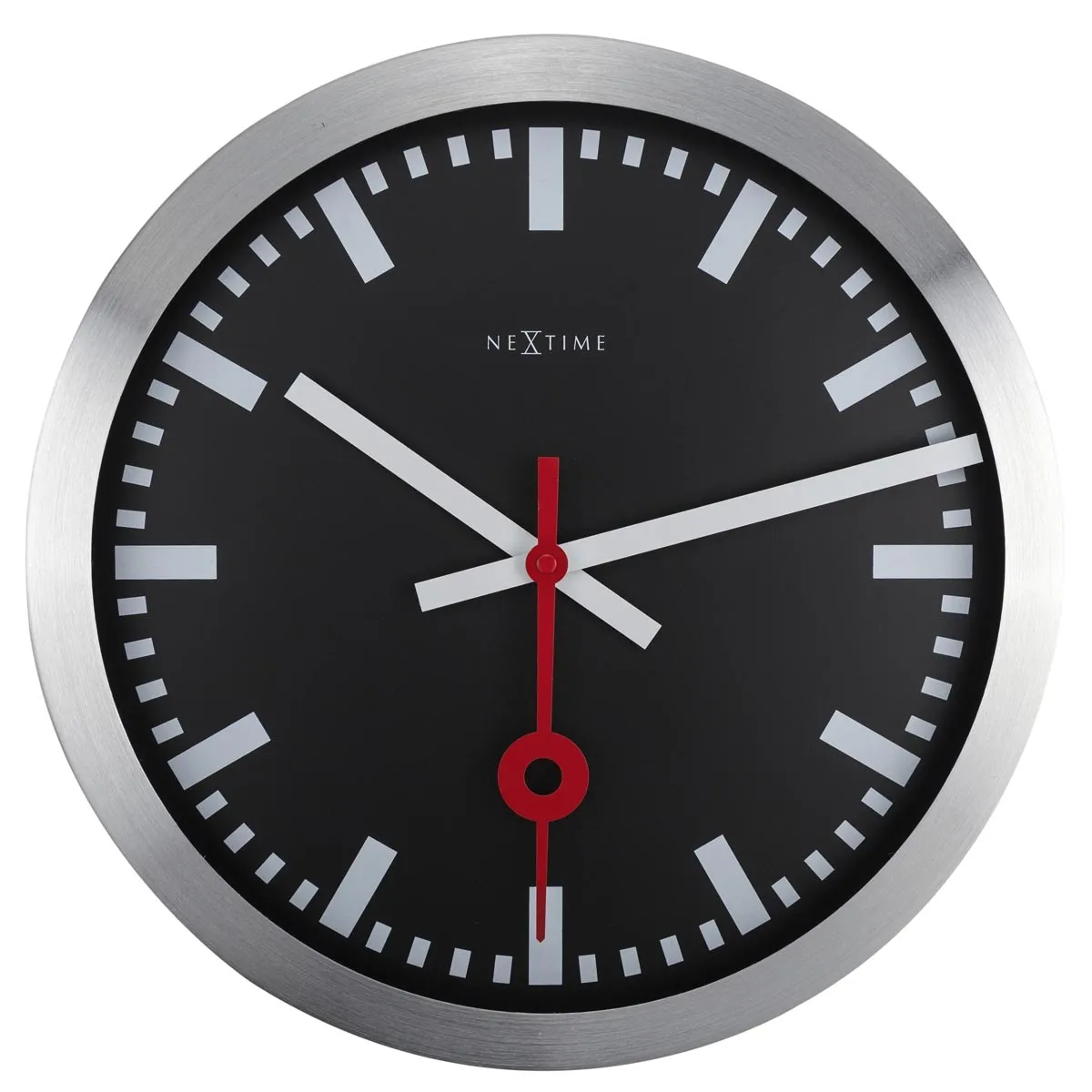 Zegar ścienny z indeksami (czarny, 35 cm) Station Nextime