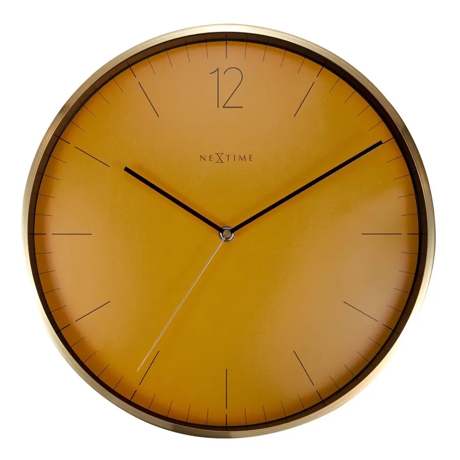 Zegar ścienny (pomarańczowy) Essential Gold Nextime