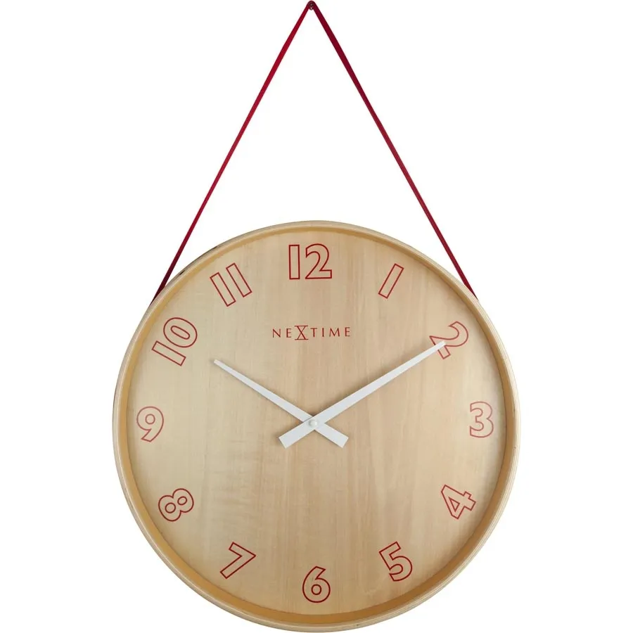 Zegar ścienny (czerwony) Loop Small Nextime