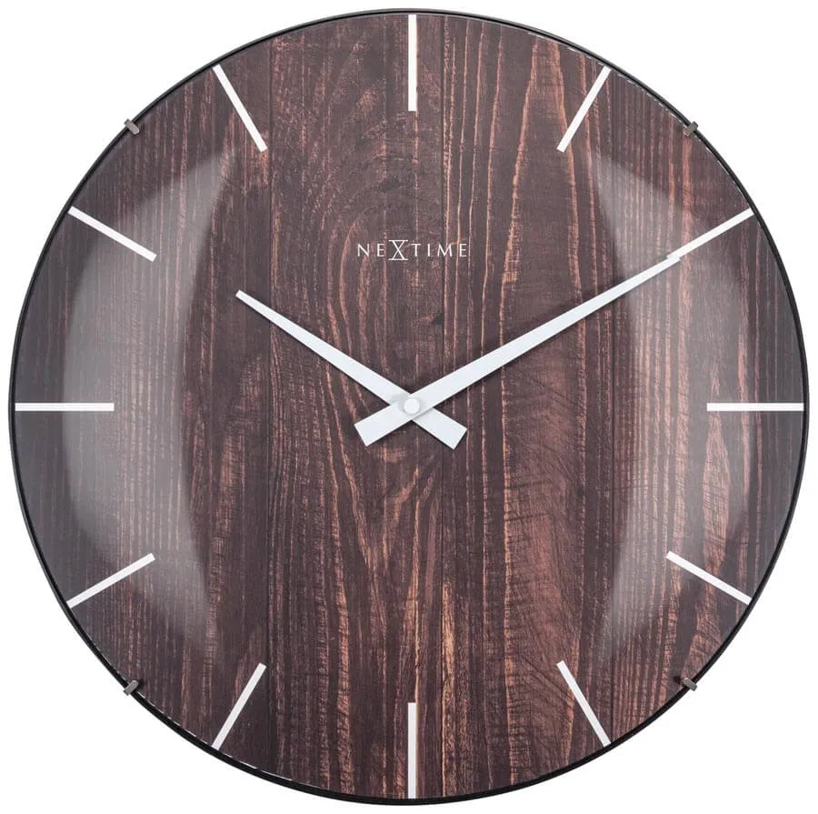 Zegar ścienny (brązowy) Edge Wood Dome Nextime