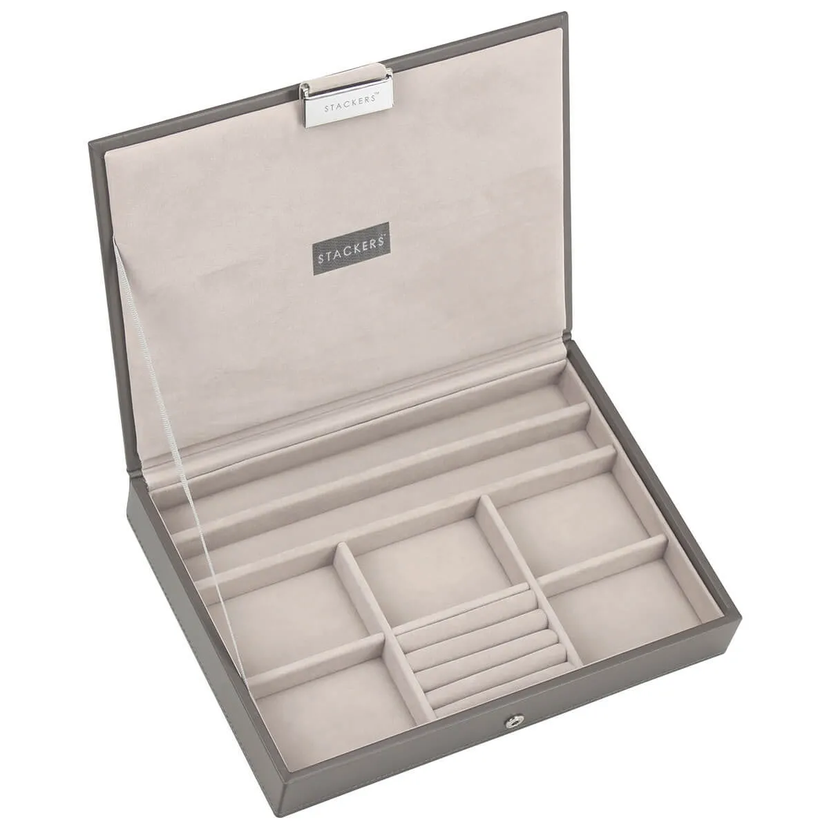 Pudełko na biżuterię z pokrywką (brązowoszare) Classic Stackers