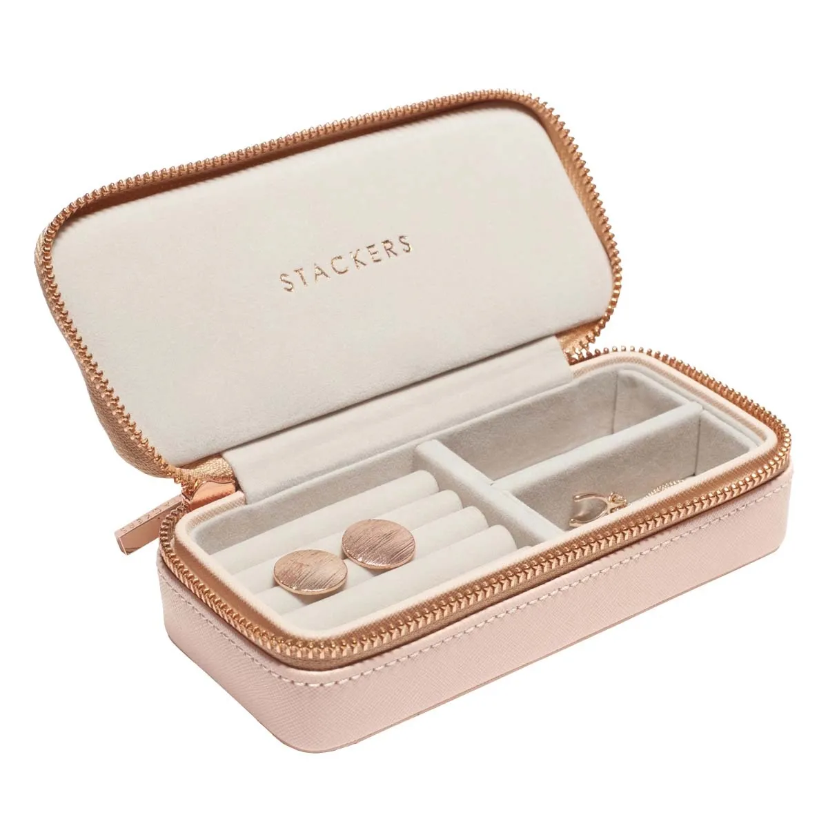 Etui podróżne na biżuterię prostokątne, średnie (różowe) Stackers