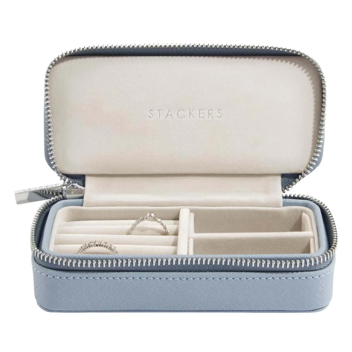 Etui podróżne na biżuterię prostokątne, średnie (niebieskie) Stackers