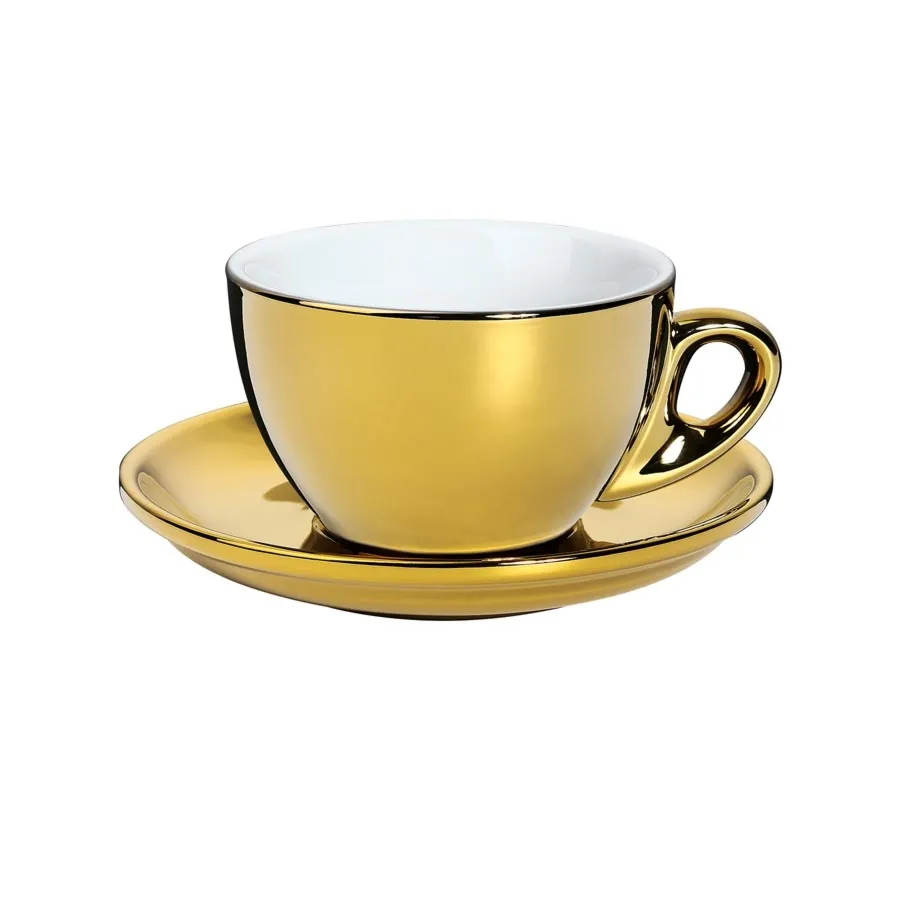 Filiżanka ze spodkiem do cappuccino (złota) Roma Cilio