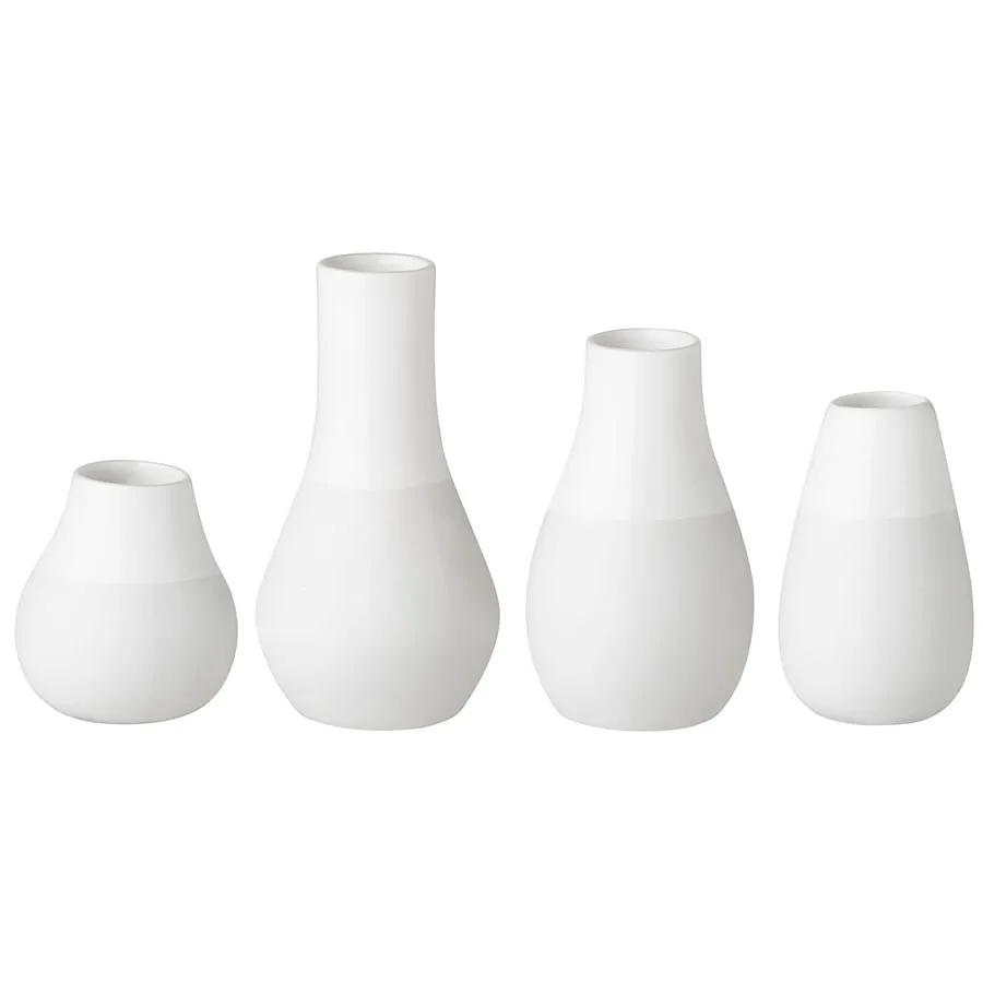 Zestaw 4 mini wazoników (białych) Rader