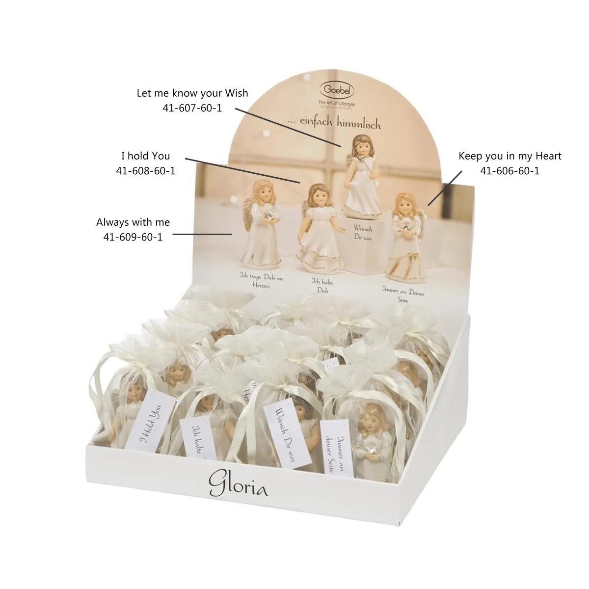 Figurka Aniołek z kryształem Swarovskiego Let me know your Wish Fitz and Floyd Goebel