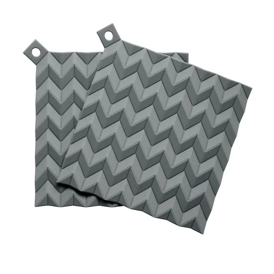 Zestaw 2 podkładek pod gorące naczynia-uchwytów (szarych) Hold-on Rig-Tig