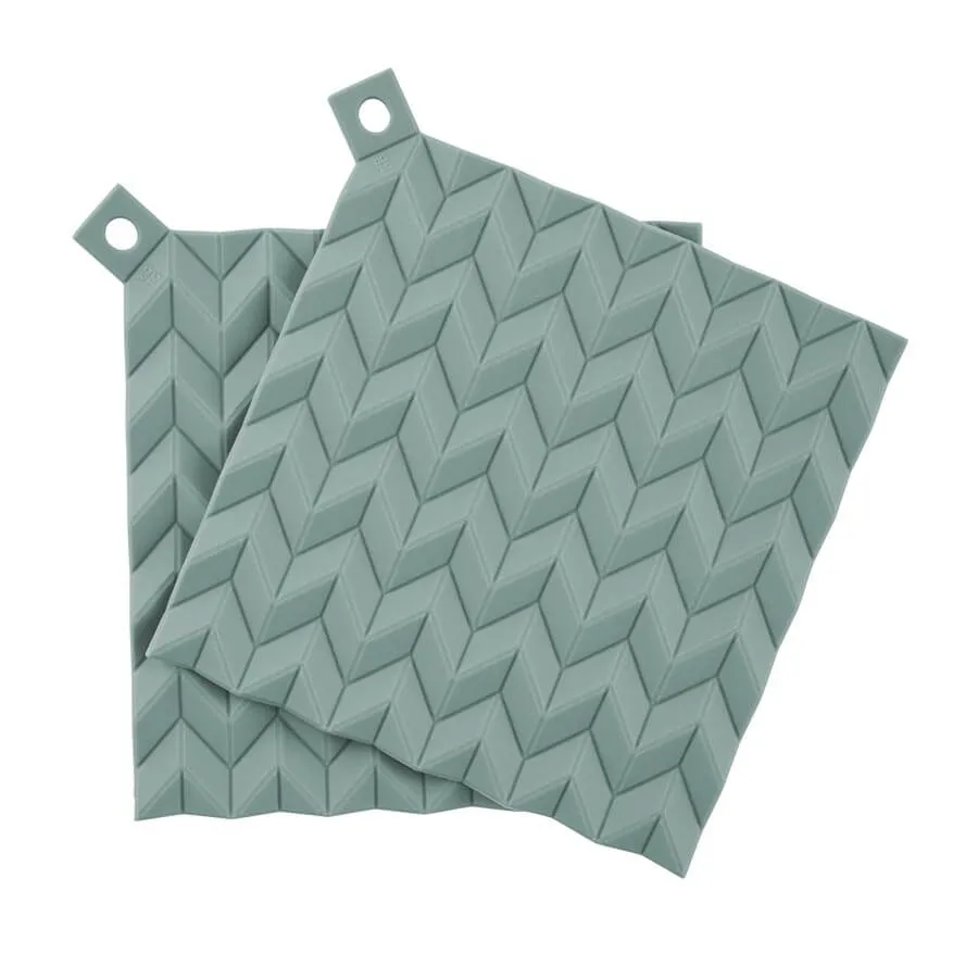 Zestaw 2 podkładek pod gorące naczynia-uchwytów (miętowych) Hold-on Rig-Tig