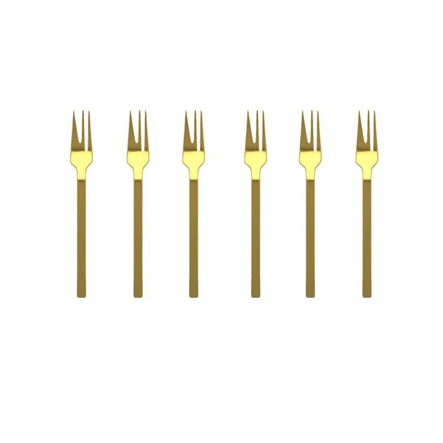 Zestaw 6 widelczyków do ciasta Oro Ice Stile by Pininfarina Mepra