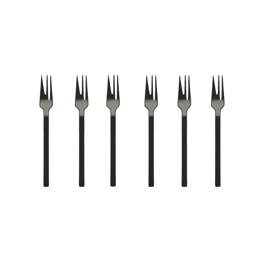 Zestaw 6 widelczyków do ciasta Oro Nero Stile by Pininfarina Mepra