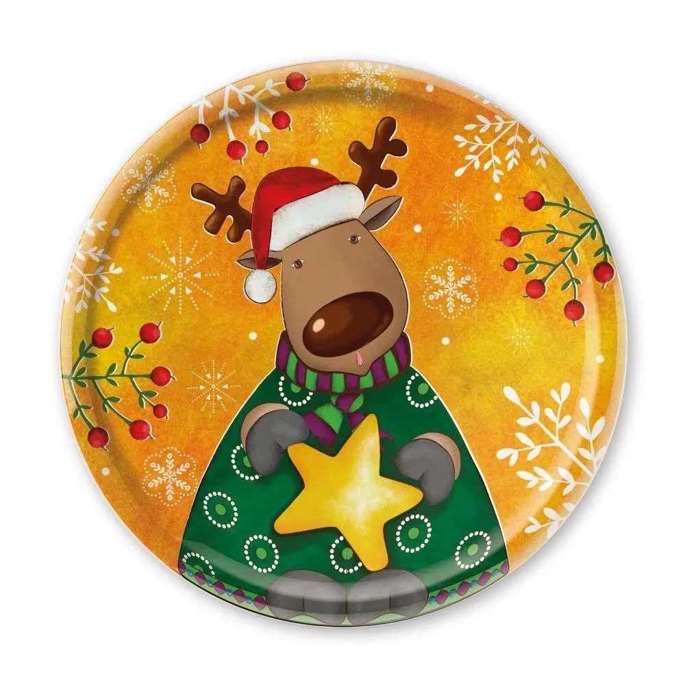 Talerz (31 cm) Renna Natale Egan Italy