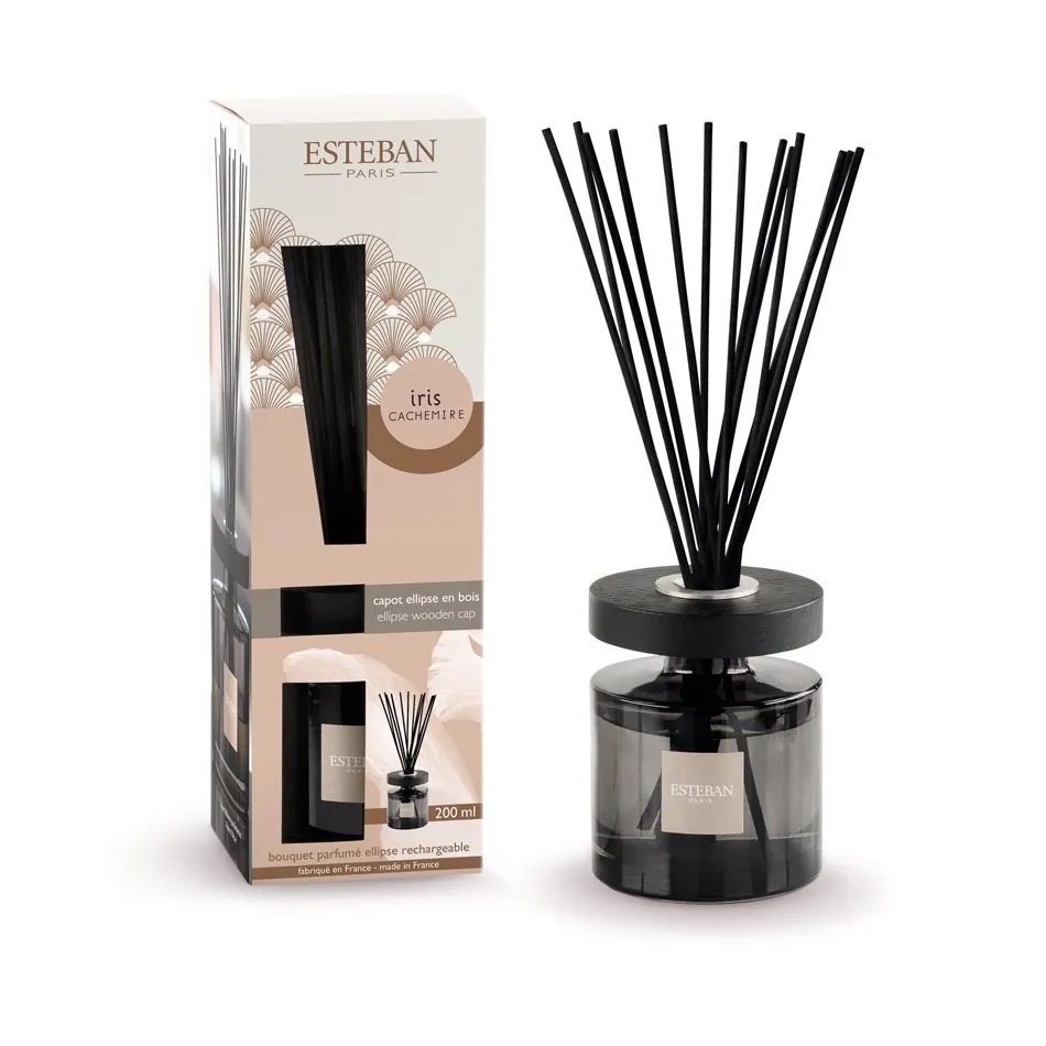 Dyfuzor zapachowy z patyczkami (200 ml) Iris Cachemire Esteban