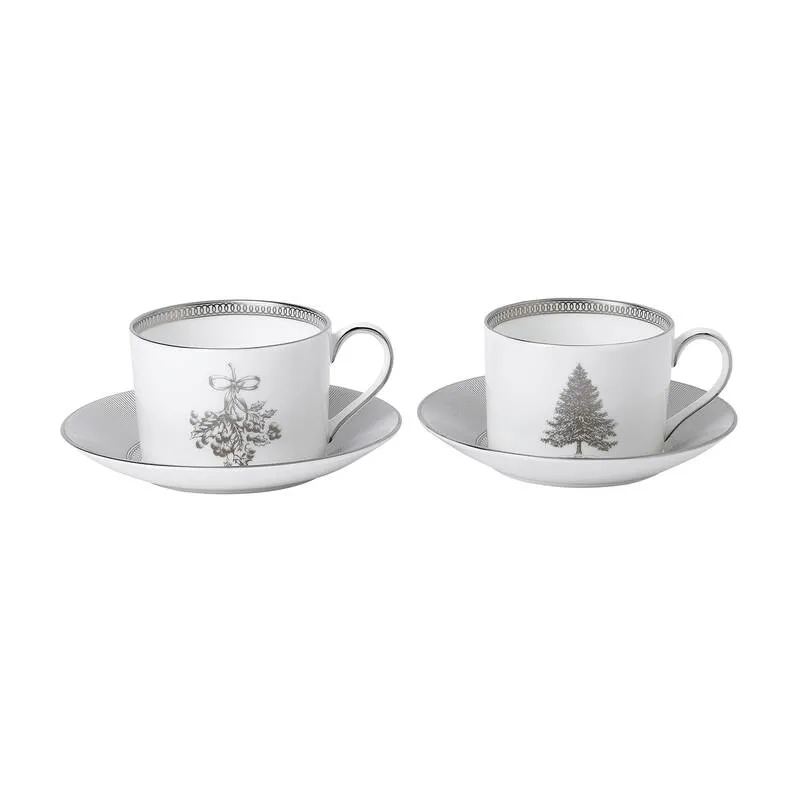 Filiżanka do herbaty ze spodkiem 2 szt. Winter White Wedgwood