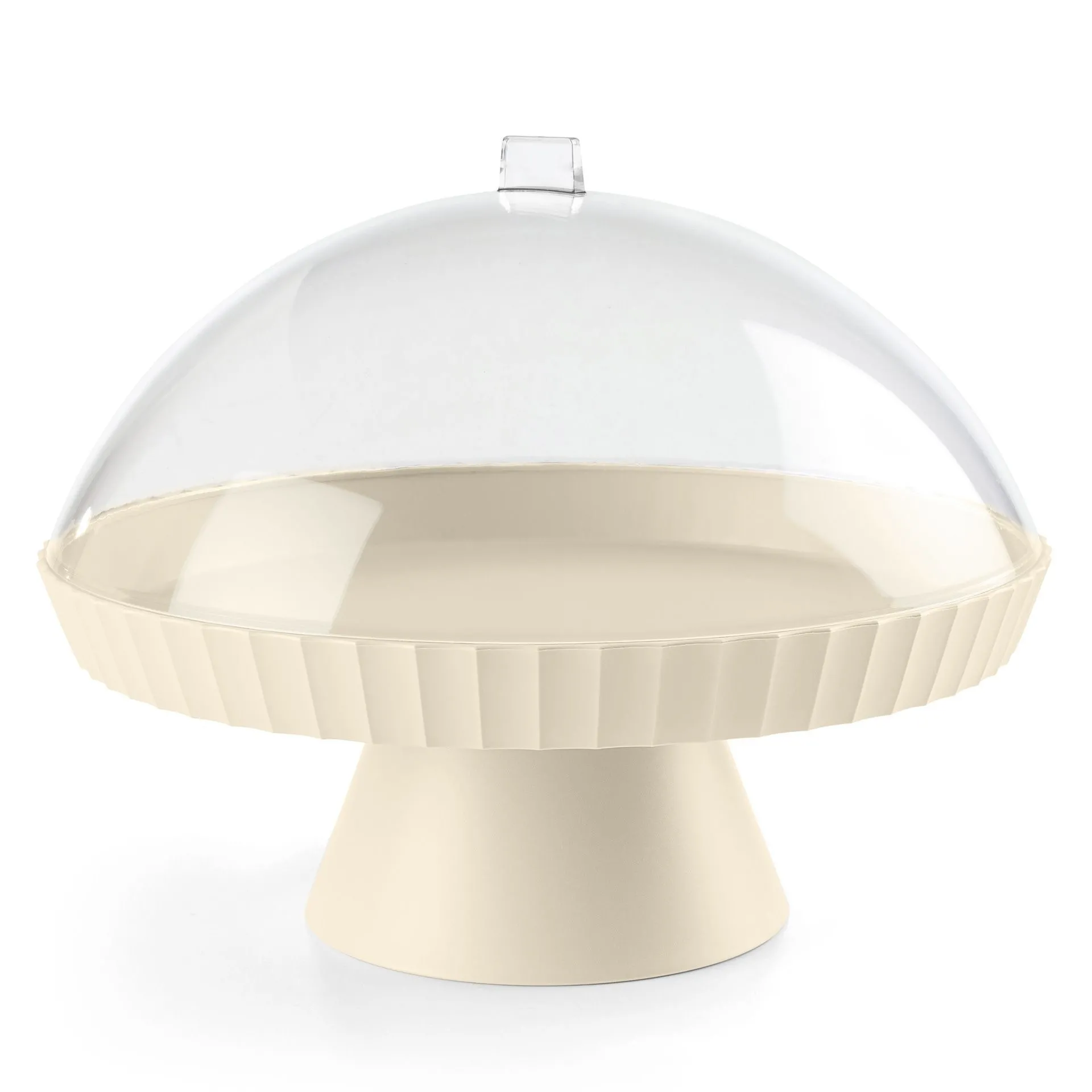 Patera do ciasta z pokrywą i łopatką kremowa Agora BLIM Plus