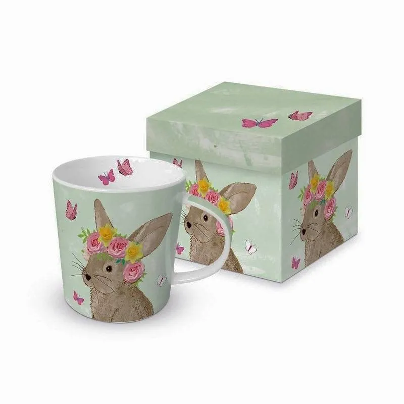 Wielkanocny kubek (350 ml) Króliczek w Wianku w ozdobnym pudełku PPD