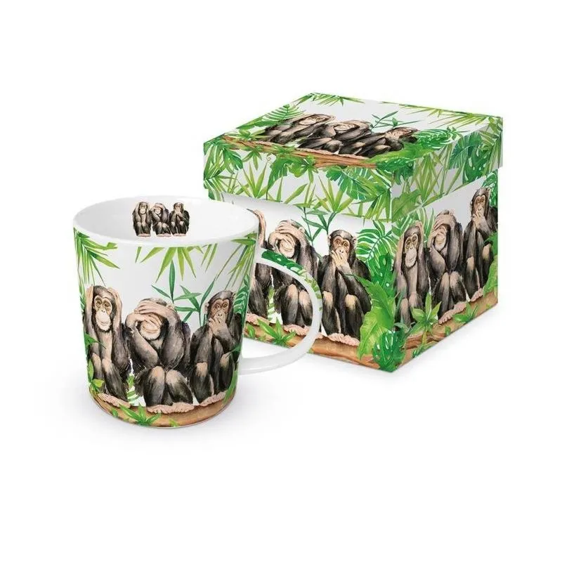 Kubek 3 małpki (350 ml) w ozdobnym pudełku PPD
