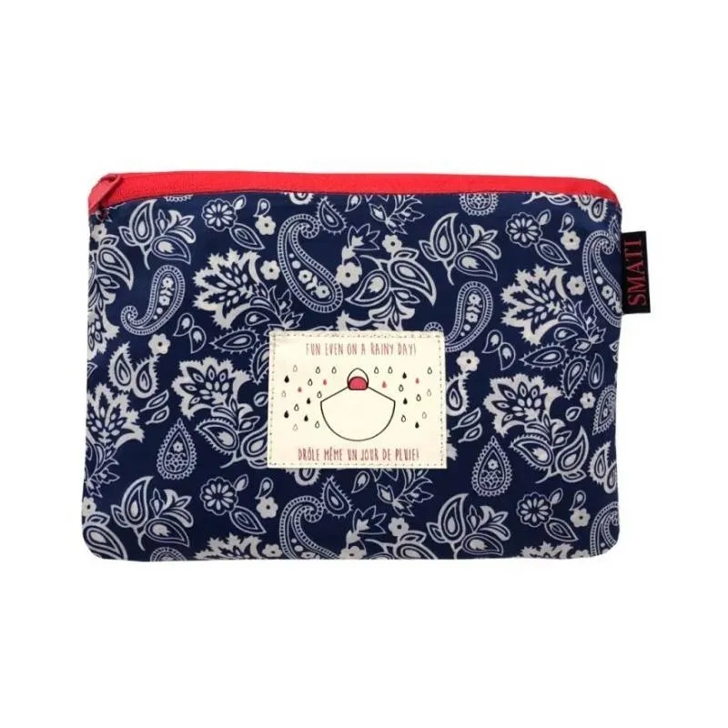 Składana peleryna przeciwdeszczowa Paisley Blue Smati