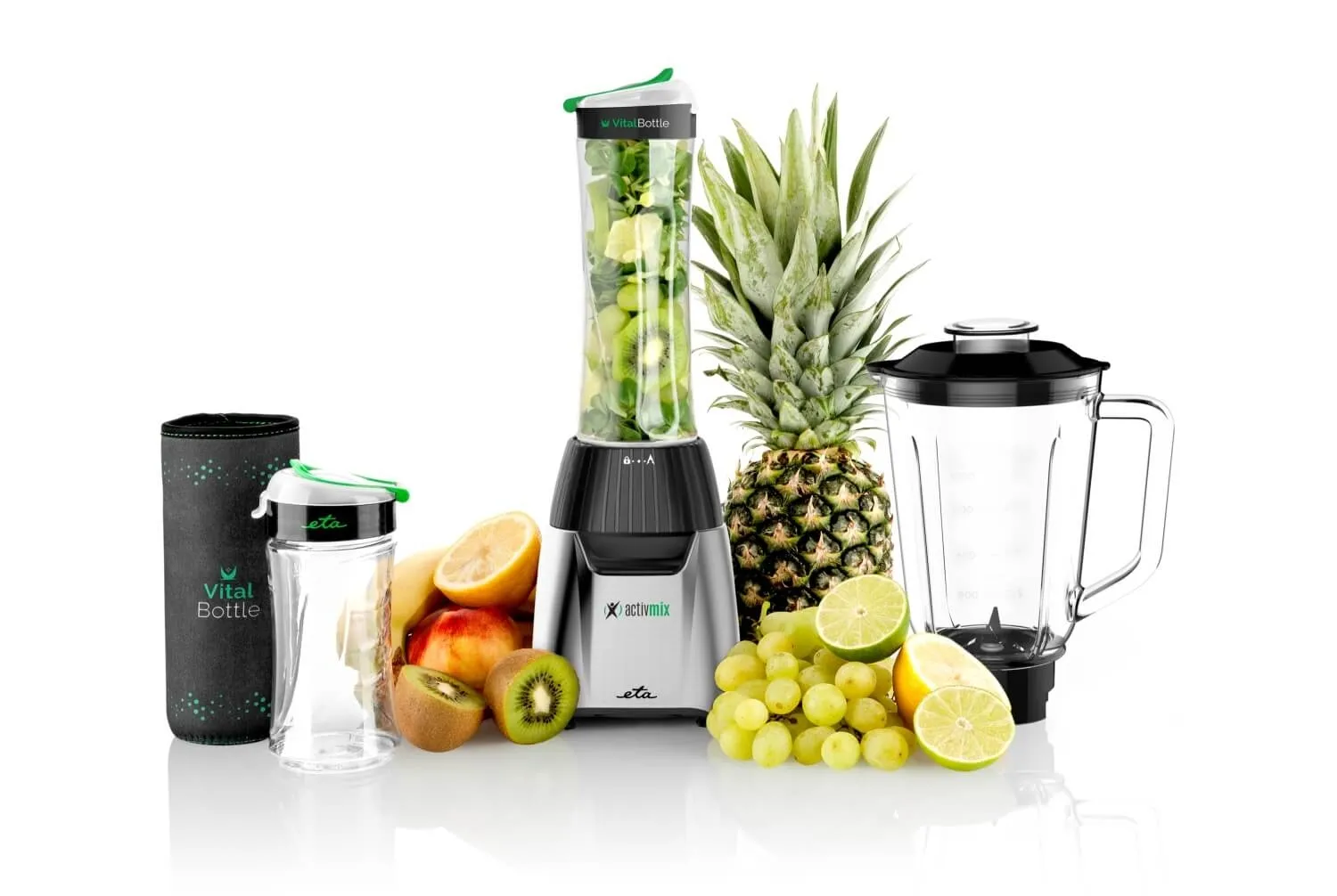 Blender ETA Activmix Premium ETA210390000***MIKSER PERSONALNY, 19 000 OBR/MIN, 350 W, SZKLANY KIELICH+3 BUTELKI SPORTOWE***