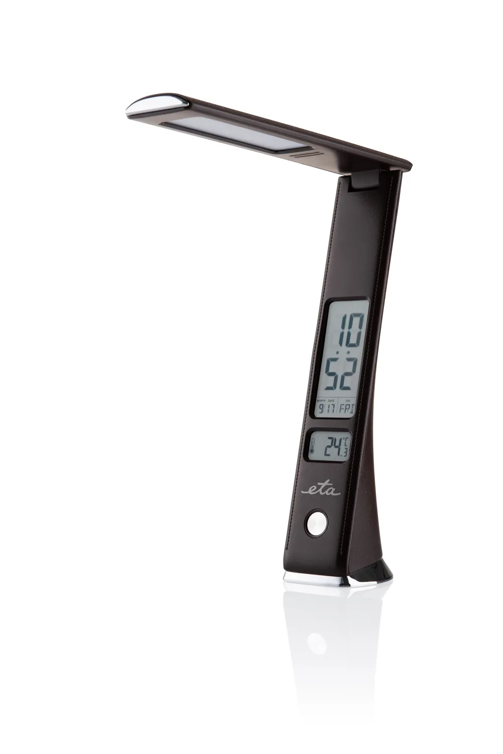 Lampka biurowa ETA LED brązowa z termometrem 089390000