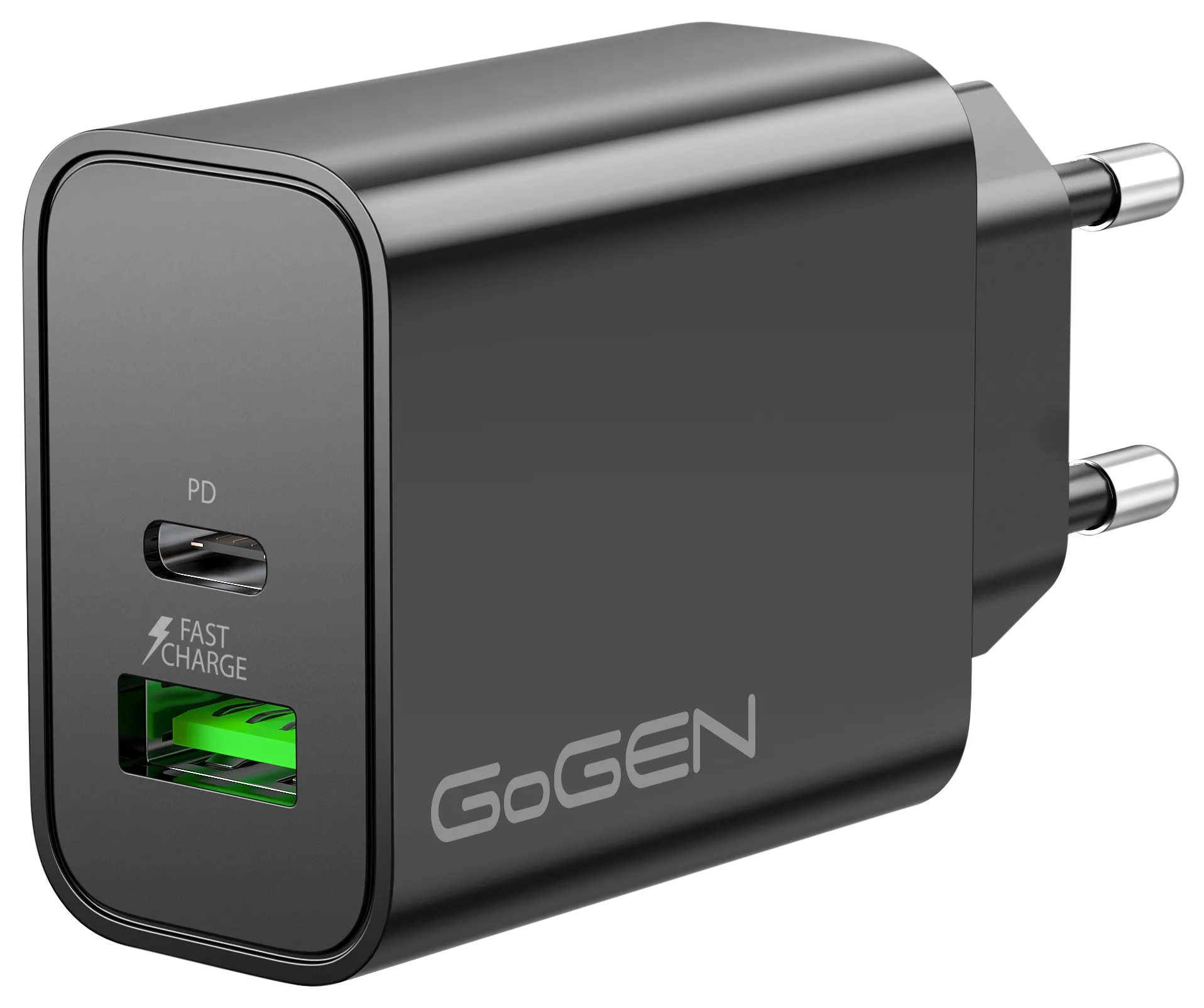Ładowarka sieciowa 1xUSB-C 1x USB 30W GoGEN ACHPDQ230B czarna