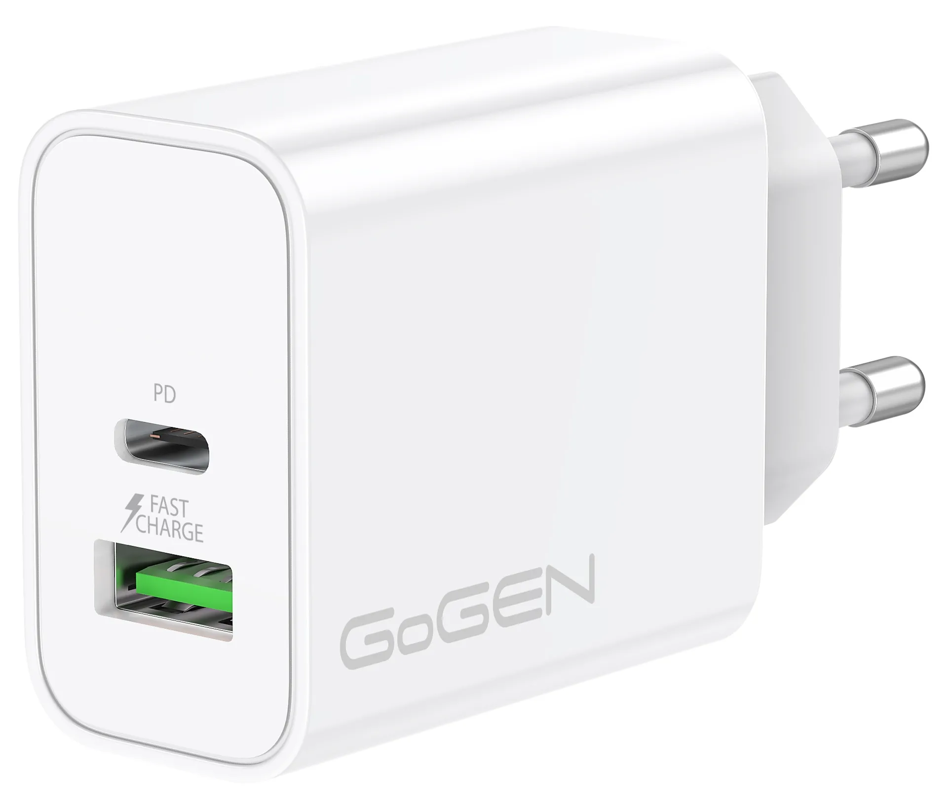 Ładowarka sieciowa 1xUSB-C PD, 1xUSB-A 30W 3.0A GoGEN ACHPDQ230W