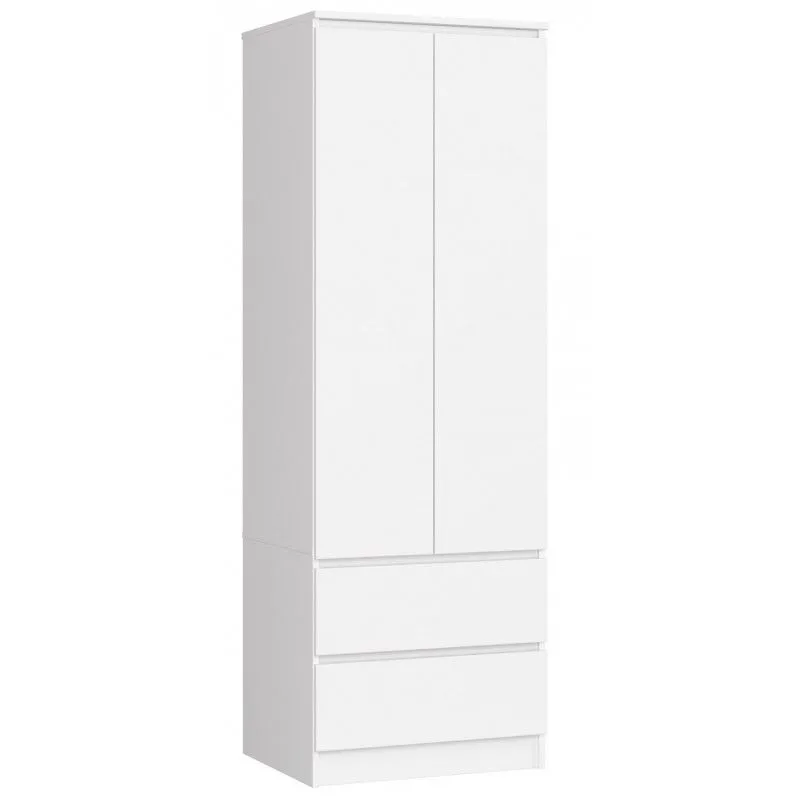 Szafa do sypialni, szuflady, star S, 60x50x180 cm, biel, mat