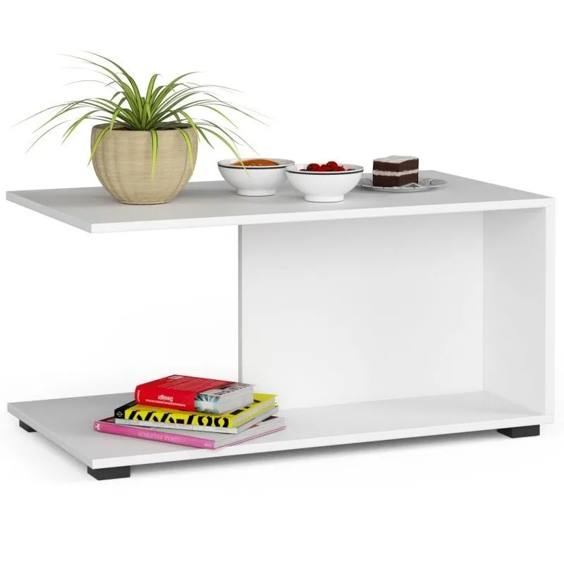 Ława kawowa, stolik, margo, 90x50x45 cm, biel, mat