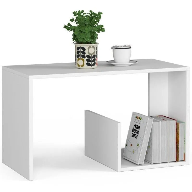 Ława kawowa, stolik, paul, 80x40x45 cm, biel, mat