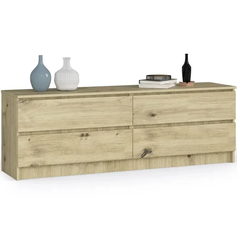 Komoda do sypialni, domu, 160x40x55 cm, dąb artisan, mat