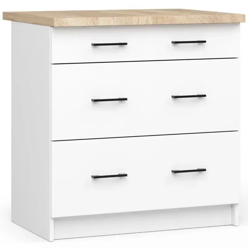 Szafka do kuchni, z blatem, S803S, Oliwia, 80x60x85 cm, biel, dąb sonoma, mat