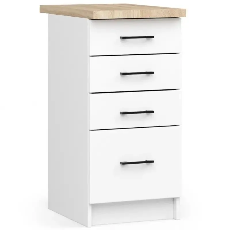 Szafka do kuchni, z blatem, S404S, Oliwia, 40x60x85 cm, biel, dąb sonoma, mat