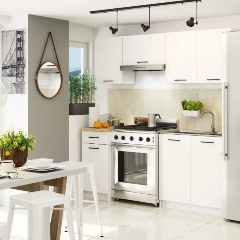 Zestaw kuchenny, meble do kuchni, Oliwia, 180x60 cm, biel, mat