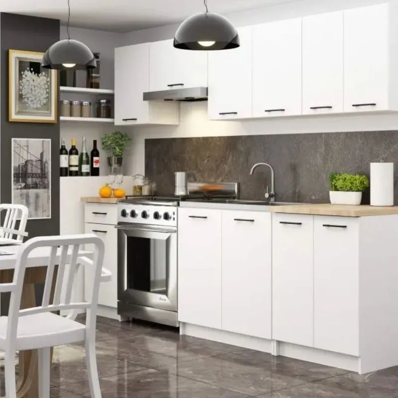 Zestaw kuchenny, meble do kuchni, Oliwia, 240x60 cm, biel, mat