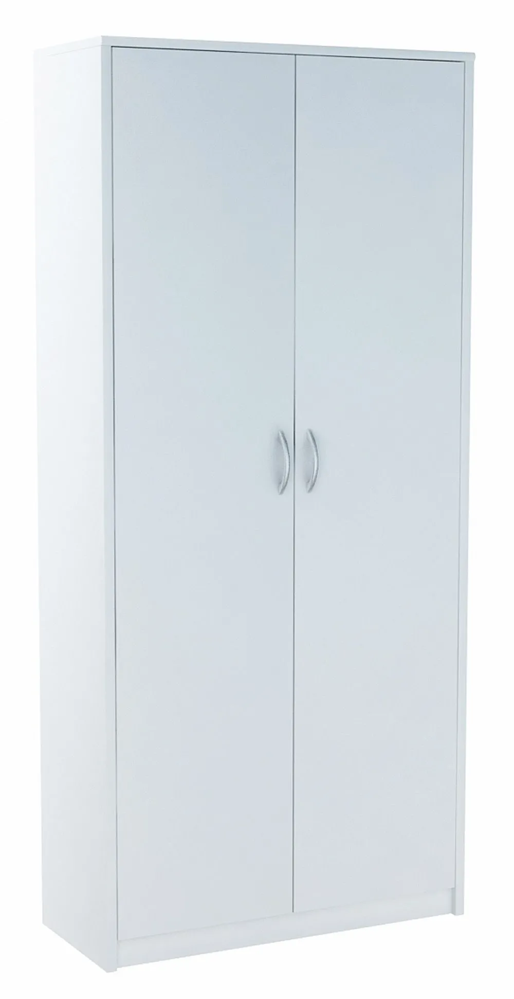 Regał, zamykany, Classic, 74x35x180 cm, biel, mat