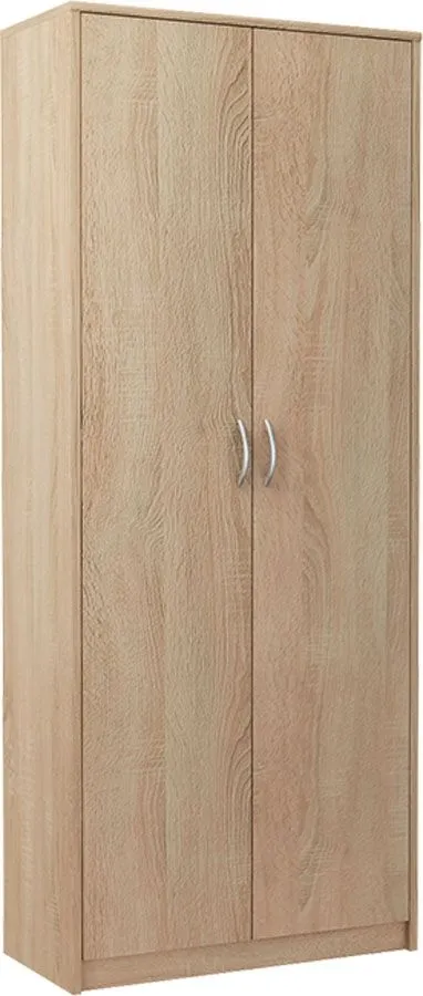 Regał, zamykany, Classic, 74x35x180 cm, dąb sonoma, mat