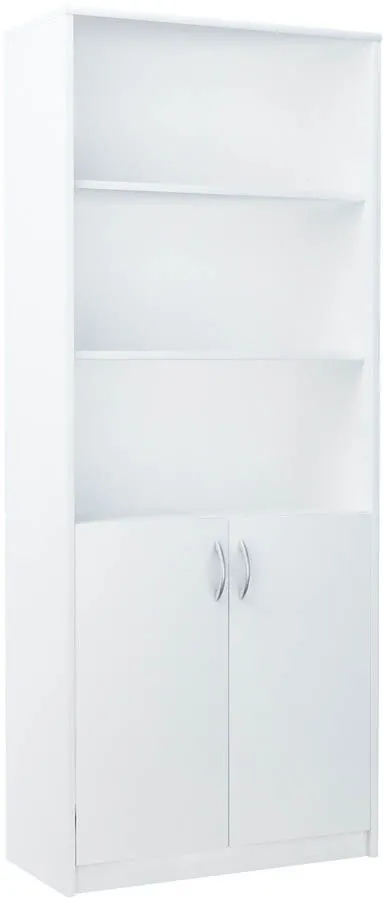 Regał biurowy, półki, Classic, 74x35x180 cm, biel, mat