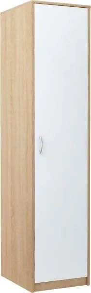 Szafa jednodrzwiowa, Classic, 45x55x193 cm, dąb sonoma, biel, mat