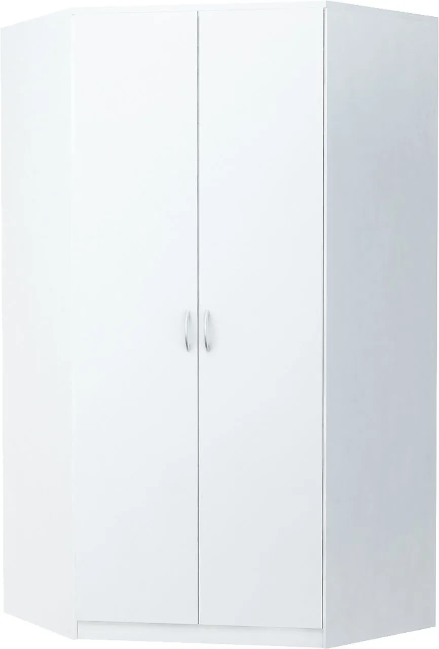 Szafa narożna, do sypialni, Classic, 106x106x193 cm, biel, mat