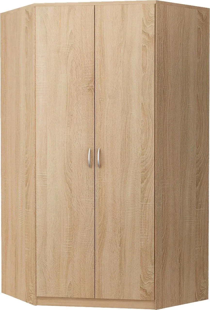 Szafa narożna, do sypialni, Classic, 106x106x193 cm, dąb sonoma, mat