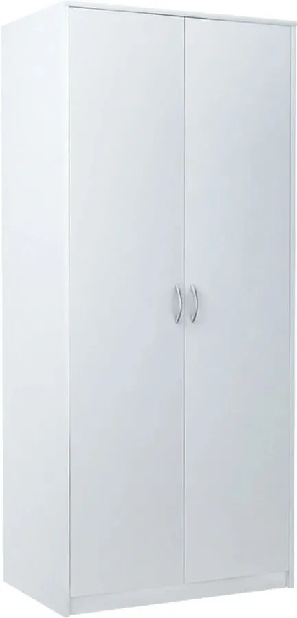 Szafa dwudrzwiowa do sypialni, Classic, 85x55x193 cm, biel, mat