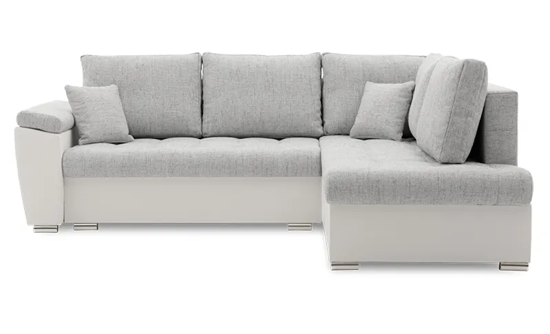 Narożnik nowoczesny, prawy, MAGNUS, ekoskóra, 245x190x75 cm, biały, szary