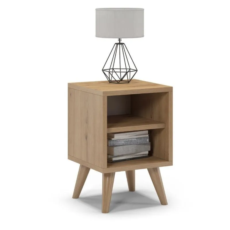 Szafka nocna na nóżkach, SKAND, 30x30x45 cm, dąb, mat