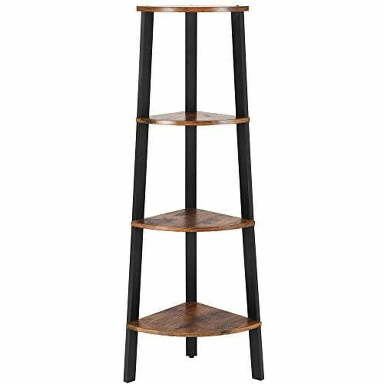 Regał pokojowy, drabinka z półkami, 34x34x125 cm, ciemny brąz, czarny, mat