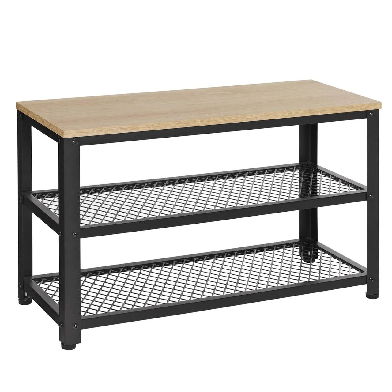 Regał, szafka na buty, 73x30x45 cm, miodowy brąz, czarny, mat