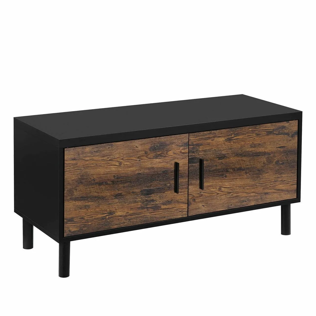 Szafka, schowek na buty, 100x35x38 cm, ciemny brąz, czarny, mat