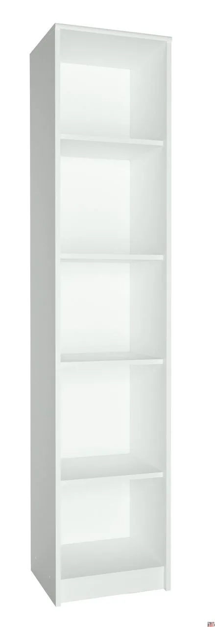 Wąski regał otwarty, Classic, 39x35x180 cm, biel, mat