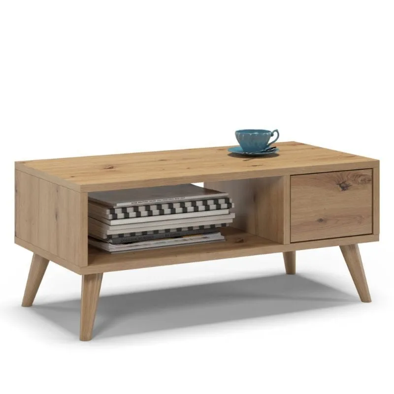 Stolik kawowy, SKAND, 80x40x35 cm, dąb, mat